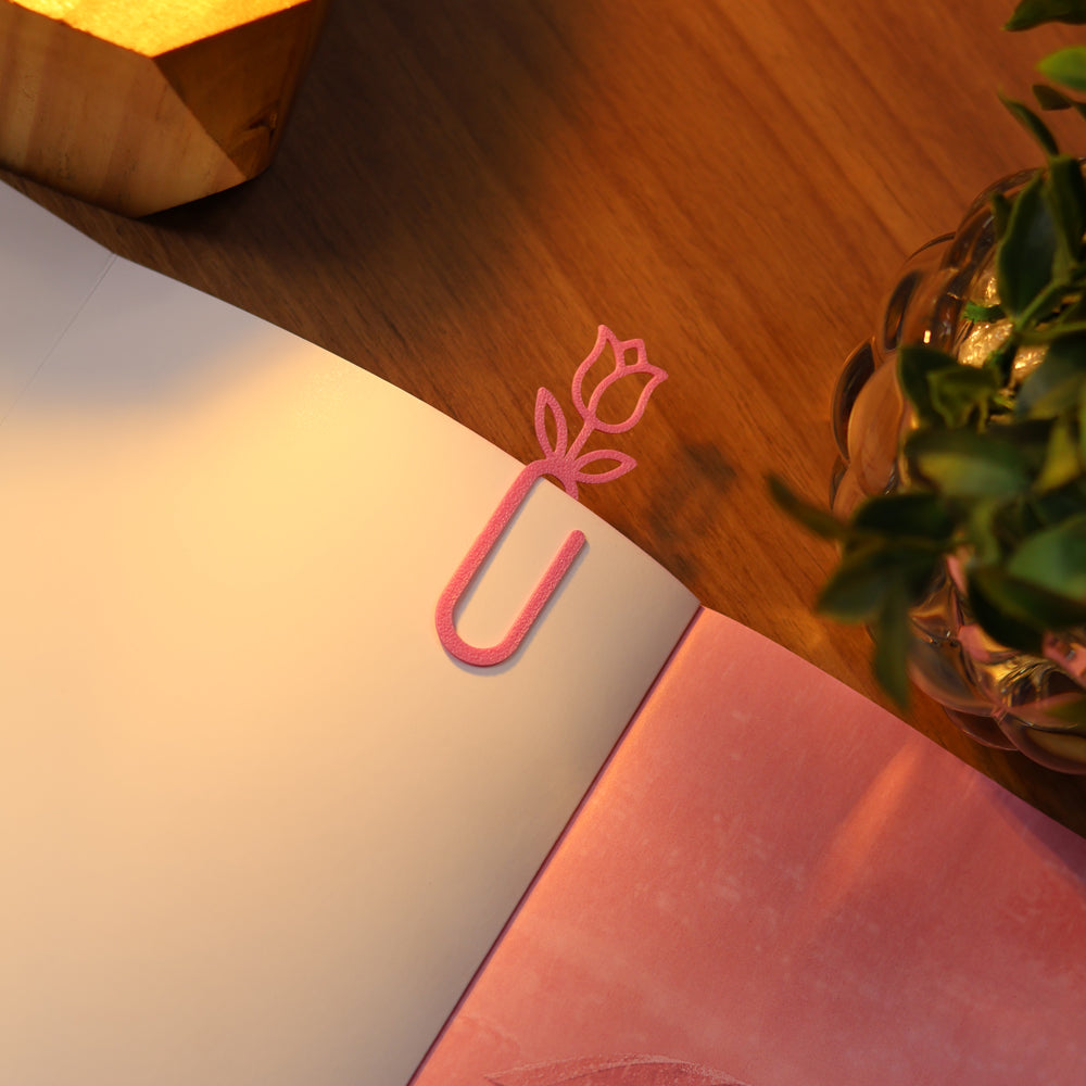 Marca Página 3D | Flor Tulipa Rosa