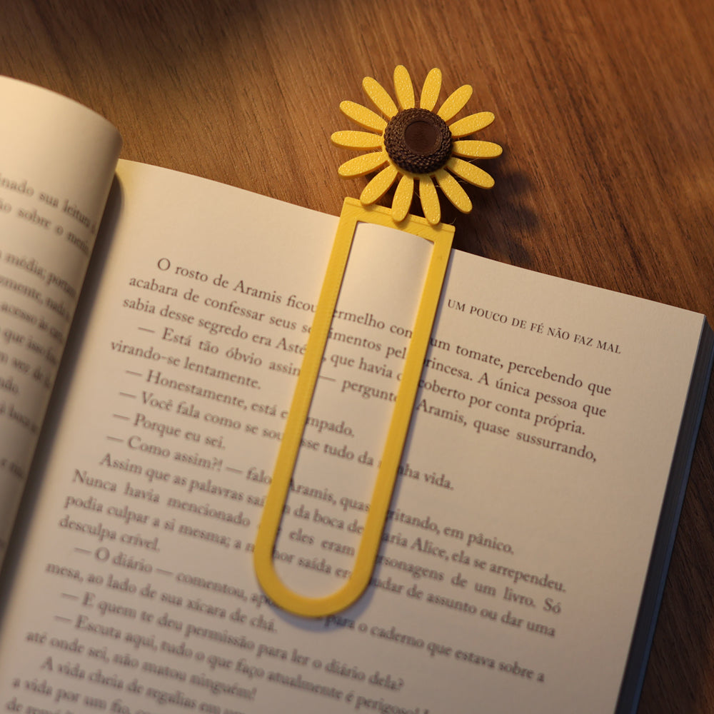 Marca Página 3D | Girassol Amarelo