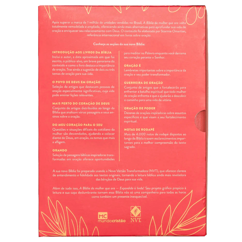 Kit A Bíblia da Mulher que Ora | Edição Expandida | NVT | Letra Normal | Vinho + O Poder da Mãe Que Ora | Stormie Omartian