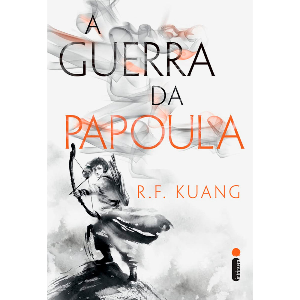 Livro A Guerra da Papoula, de R.F. Kuang, capa branca com guerreira e arco. — Plenitude