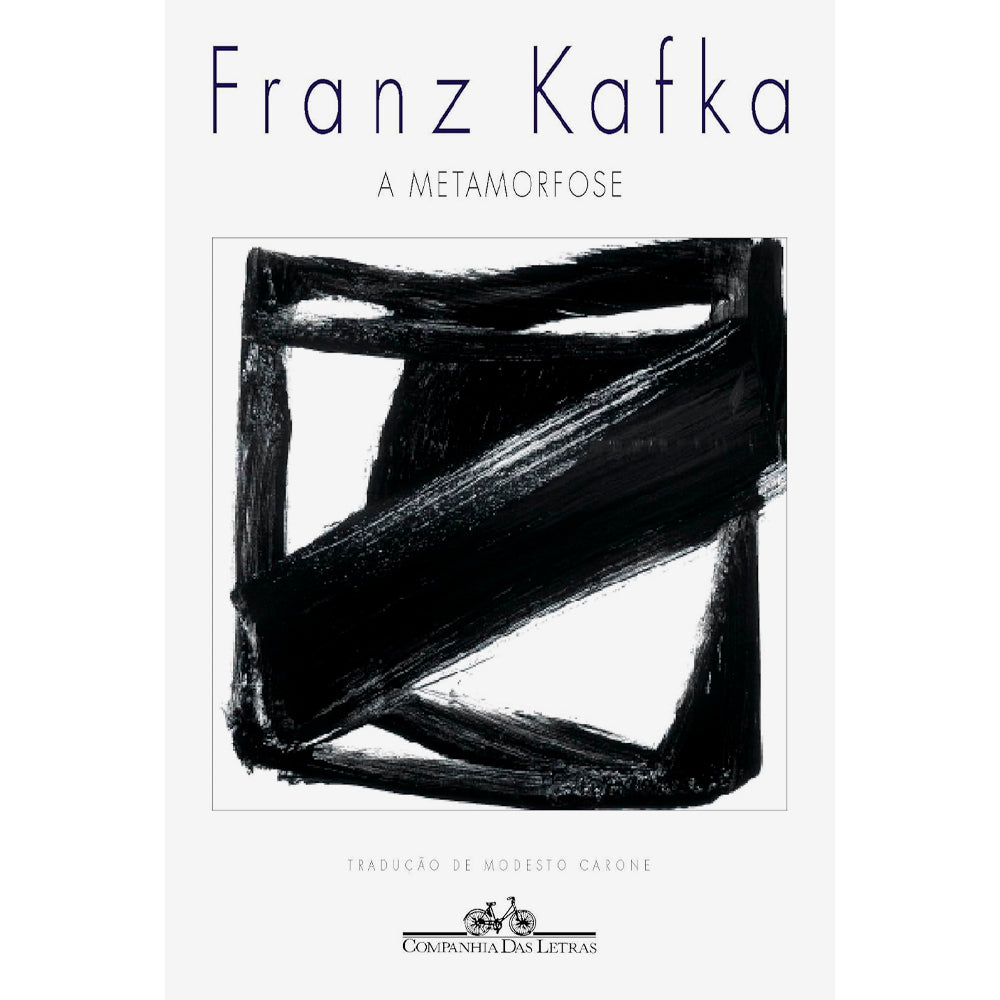 Capa do livro A Metamorfose de Franz Kafka, com uma ilustração abstrata em preto e branco. — Plenitude