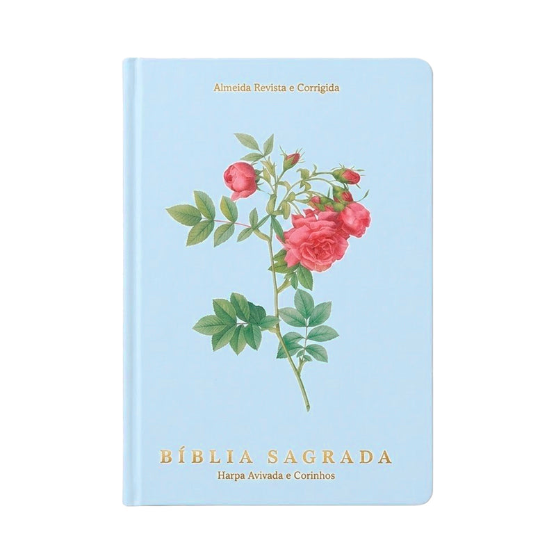 Bíblia Botão de Rosa | ARC | Letra Grande | Capa Dura | Harpa Avivada e Corinhos