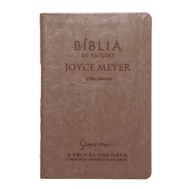 Bíblia De Estudo Joyce Meyer | NVI | Letra Grande | Capa Marrom Claro