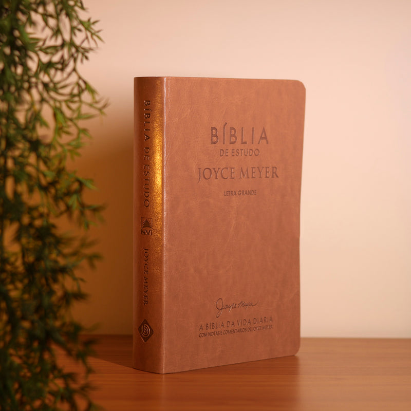 Bíblia De Estudo Joyce Meyer | NVI | Letra Grande | Capa Marrom Claro