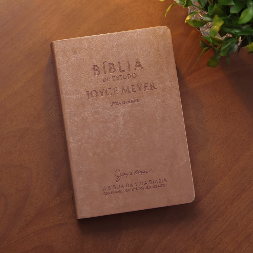 Bíblia De Estudo Joyce Meyer | NVI | Letra Grande | Capa Marrom Claro