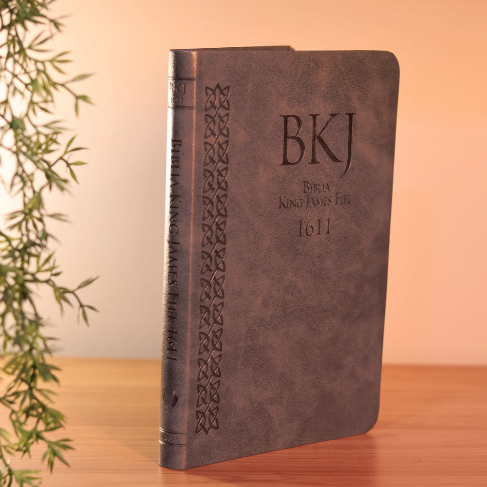 Bíblia King James Fiel 1611 | Slim Ultrafina | Luxo Premium Cinza