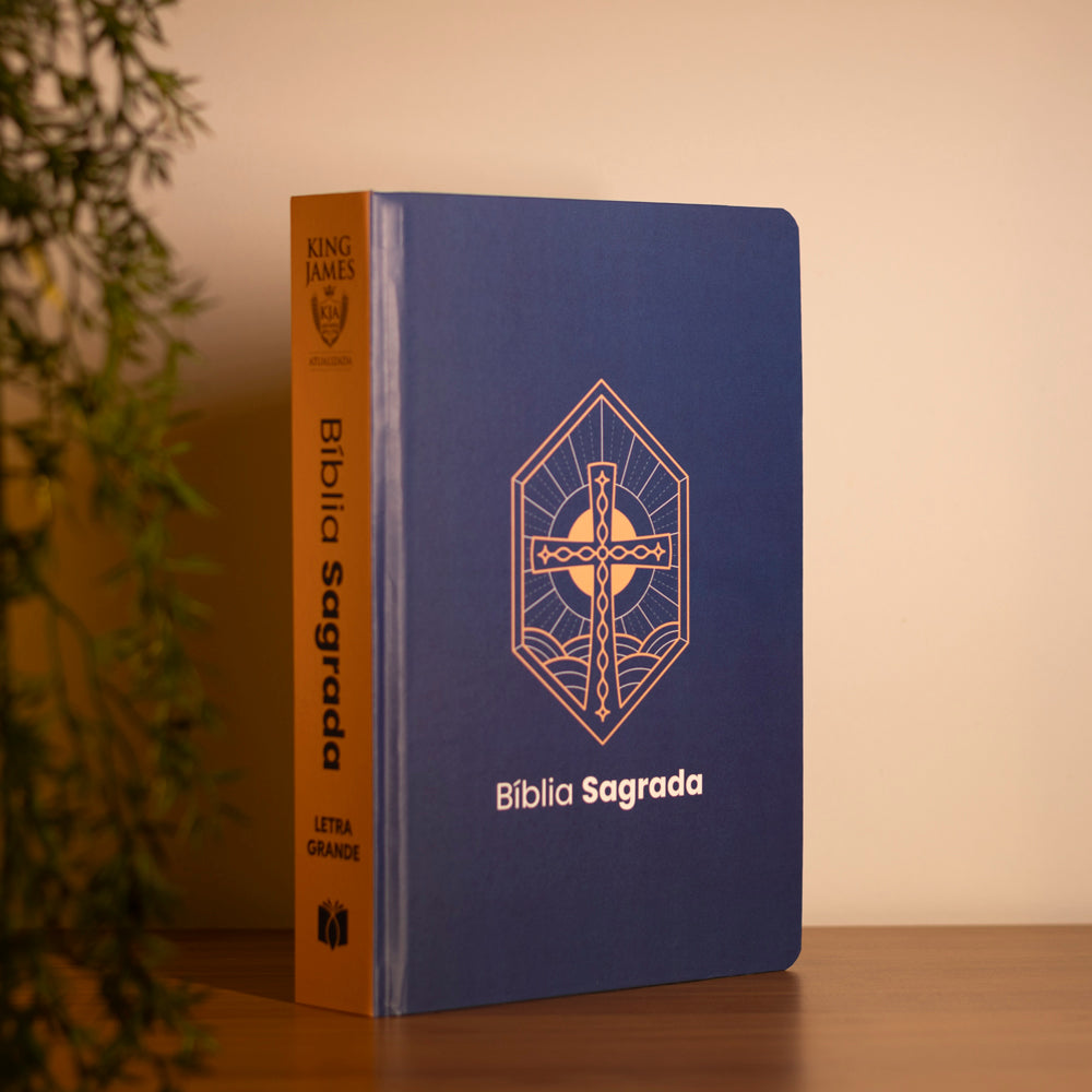 Bíblia Sagrada Cruz Vitral | KJA  | Letra Maior | Capa Dura