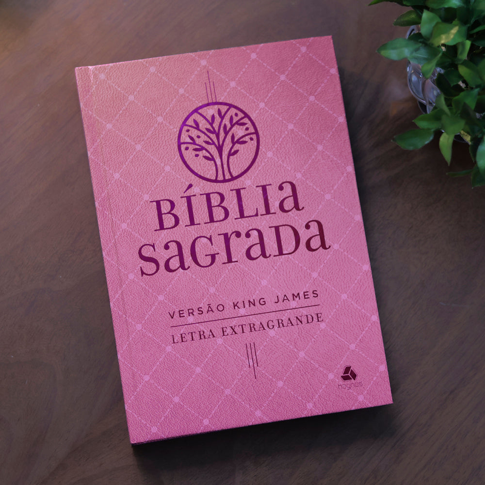 Bíblia Sagrada King James | KJC | Letra Extra Grande | Capa Dura Rosa