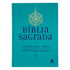 Bíblia Sagrada King James, capa dura turquesa com detalhes dourados, letra extragrande. — Plenitude