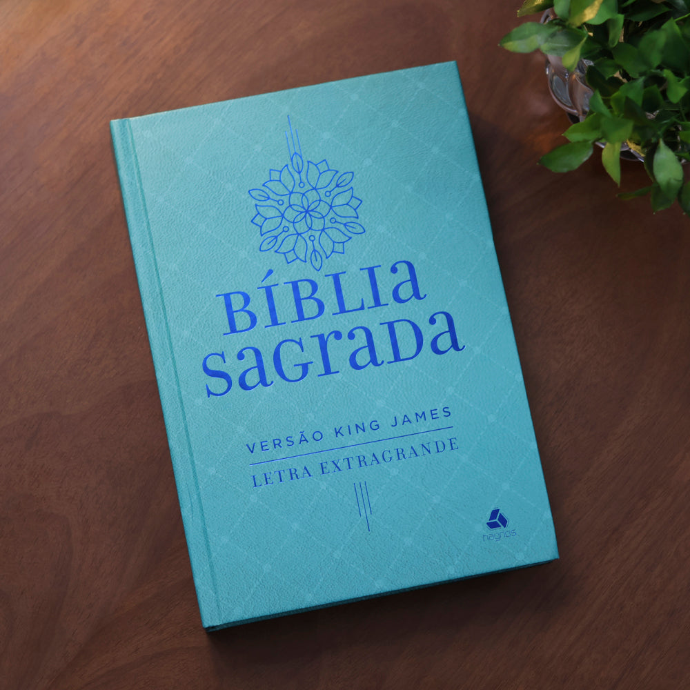Bíblia Sagrada King James | KJC | Letra Extra Grande | Capa Dura Turquesa Getsemani