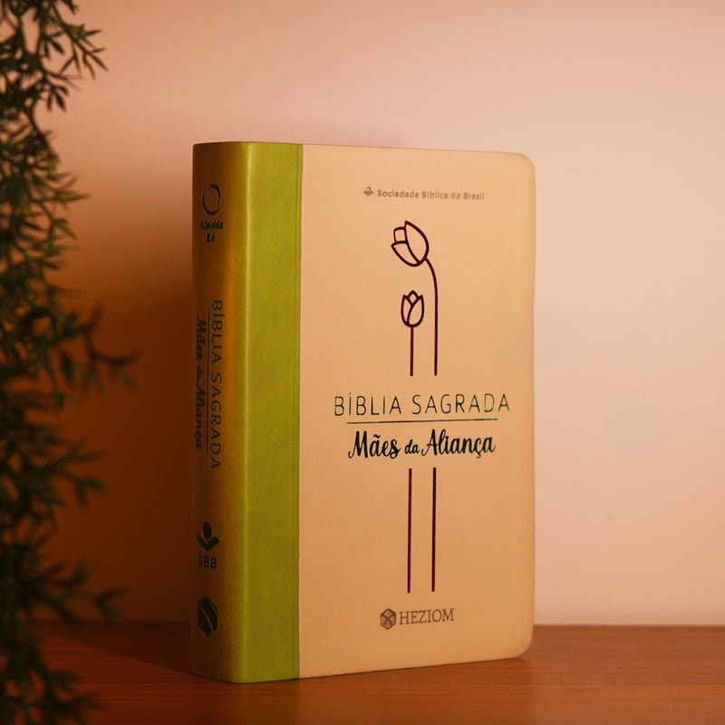 Bíblia Sagrada Mães da Aliança | ARA | Letra Normal | Capa Luxo Verde Marfim