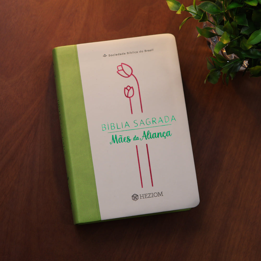 Bíblia Sagrada Mães da Aliança | ARA | Letra Normal | Capa Luxo Verde Marfim