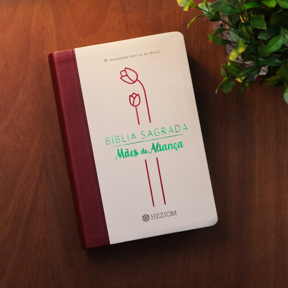Bíblia Sagrada Mães da Aliança | ARA | Letra Normal | Capa Luxo Vinho Marfim