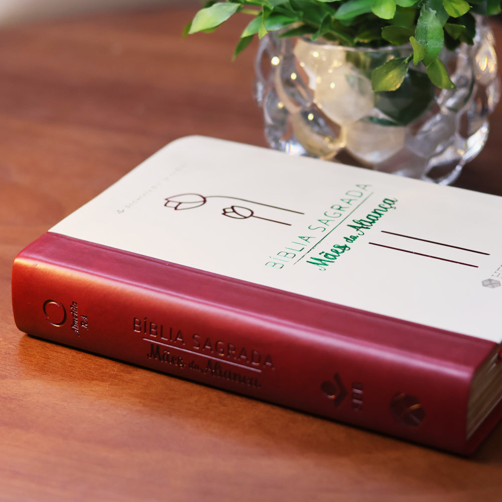 Bíblia Sagrada Mães da Aliança | ARA | Letra Normal | Capa Luxo Vinho Marfim