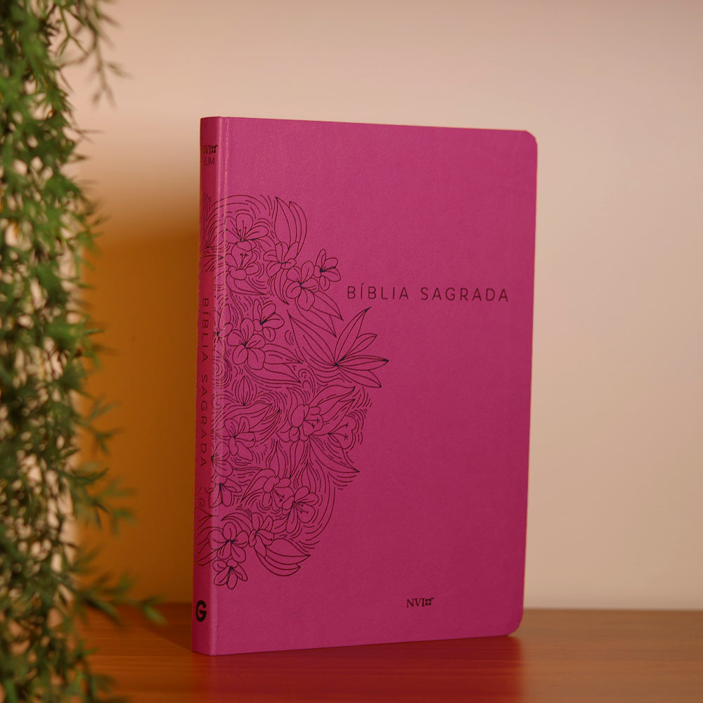 Bíblia Sagrada Slim | NVI | Letra Maior | Capa Luxo Pink