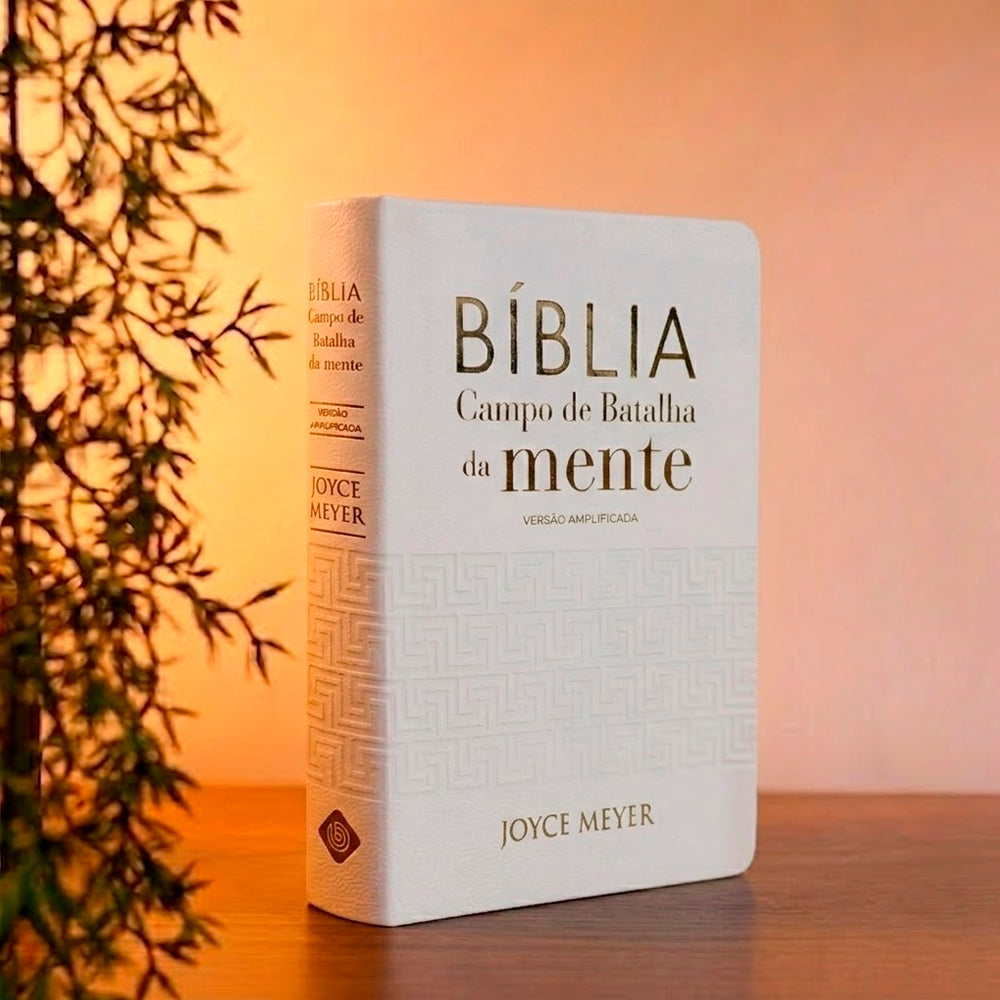 Kit Bíblia Campo de Batalha da Mente | NVA | Letra Normal | Capa Luxo Branca + Campo de Batalha da Mente | Joyce Meyer | Capa Dura Luxo