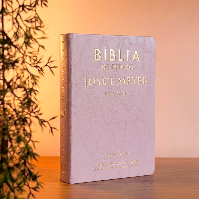Kit Bíblia De Estudo Joyce Meyer | NVI | Letra Grande | Capa Luxo Rosa + Mais Forte e Corajosa | Karina Bacchi