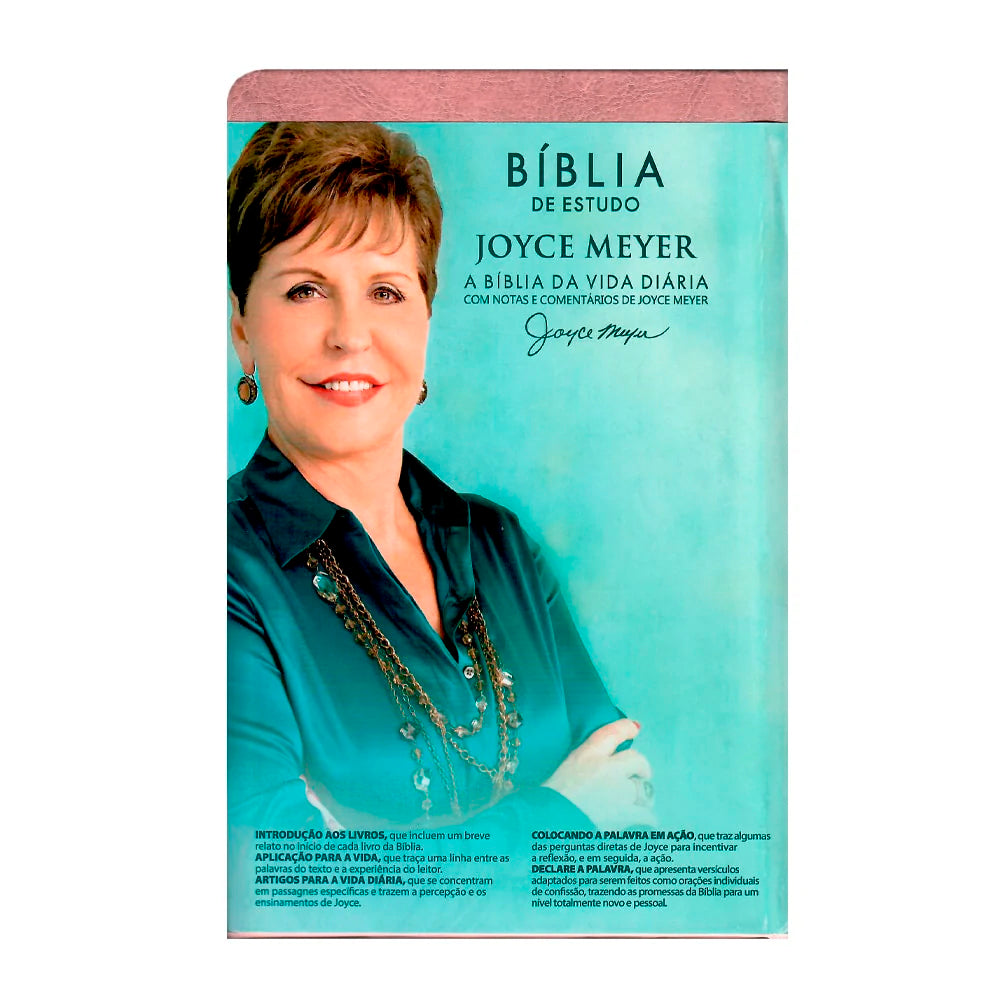 Kit Bíblia De Estudo Joyce Meyer | NVI | Letra Grande | Capa Rosa + Campo de Batalha da Mente | Joyce Meyer | Capa Dura Luxo