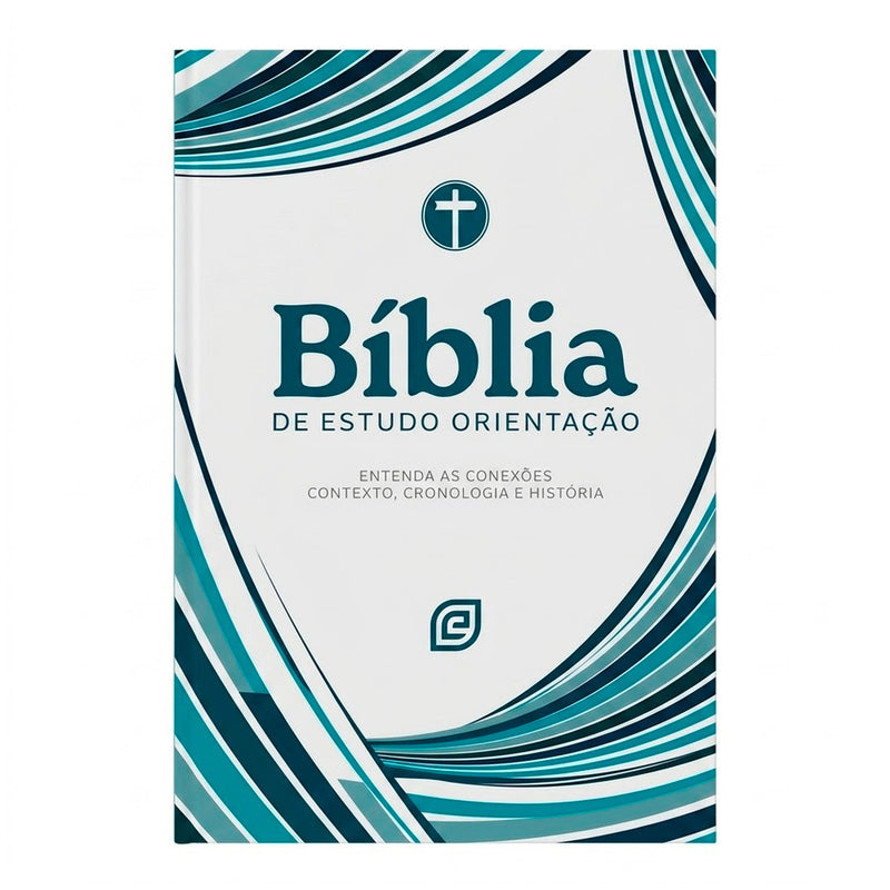 Bíblia de Estudo Orientação NVI, capa Blue Waves com design moderno e detalhes em azul. — Plenitude