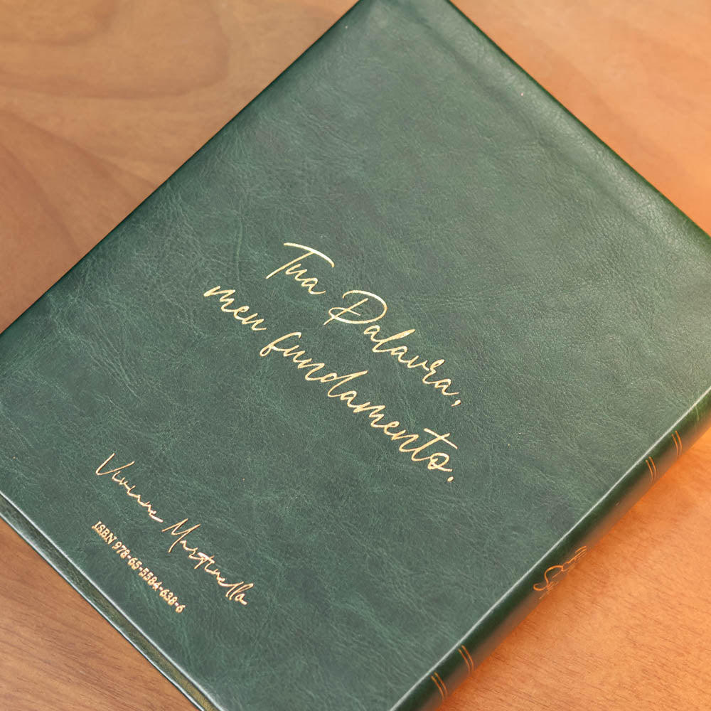 Kit Box Mulheres Viviane Martinello Capa Dura Luxo + Bíblia Mulheres Floral Verde Musgo NVT