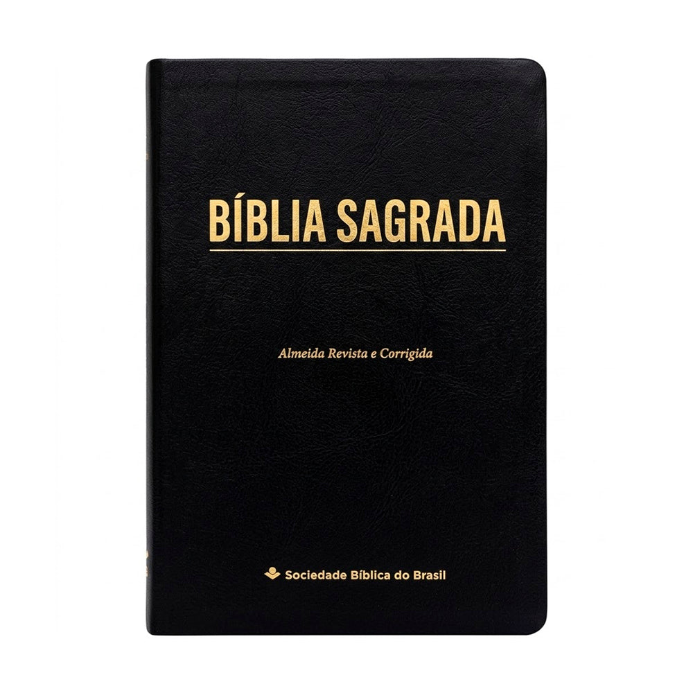 Bíblia Sagrada ARC, capa preta luxo, letra gigante, Almeida Revista e Corrigida. — Plenitude