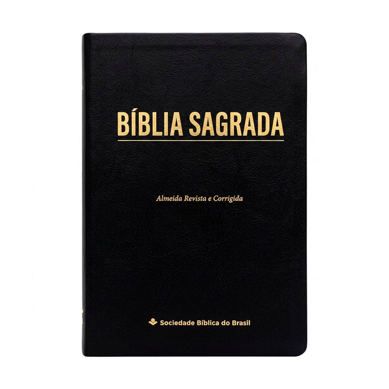 Bíblia Sagrada ARC, capa preta luxo, letra gigante, Almeida Revista e Corrigida. — Plenitude