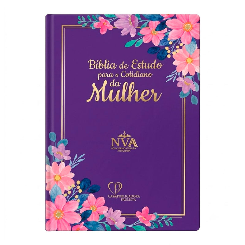 Bíblia de Estudo Para o Cotidiano da Mulher | NVA | Full Collor | Capa Dura Lilás