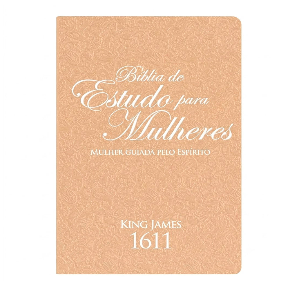 Bíblia de Estudo para Mulheres | BKJ 1611 | Letra normal | Capa Luxo Rose e Branco