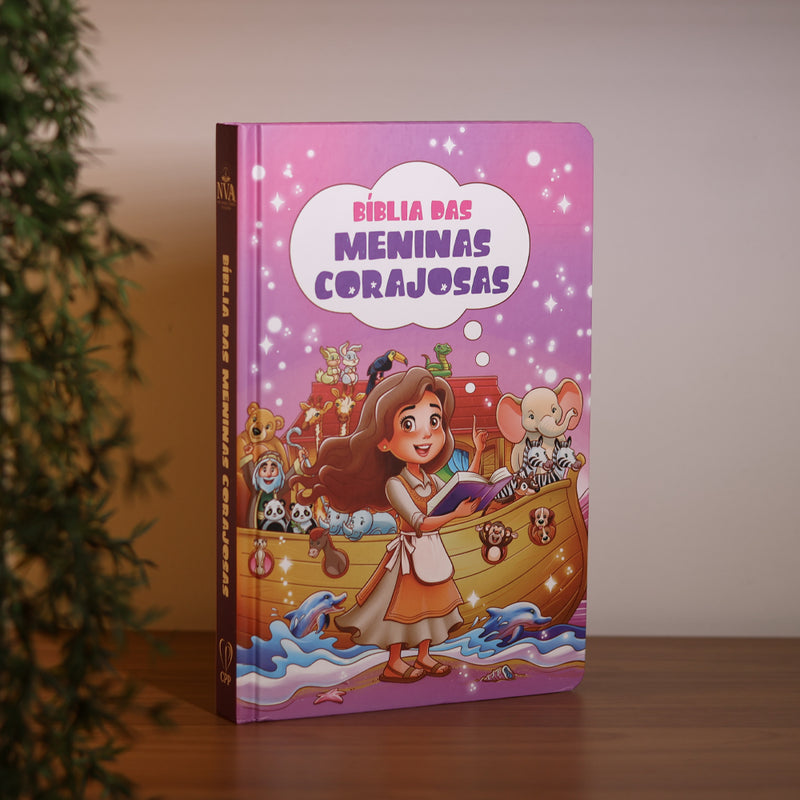 Bíblia das Meninas Corajosas | NVA | Full Color | C/ Harpa | Lilás