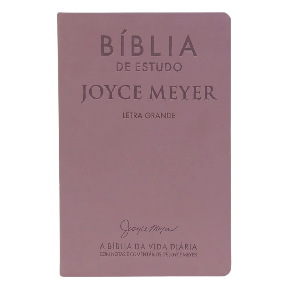 Bíblia de Estudo Joyce Meyer, NVI, Letra Grande, capa nude com assinatura da autora. — Plenitude