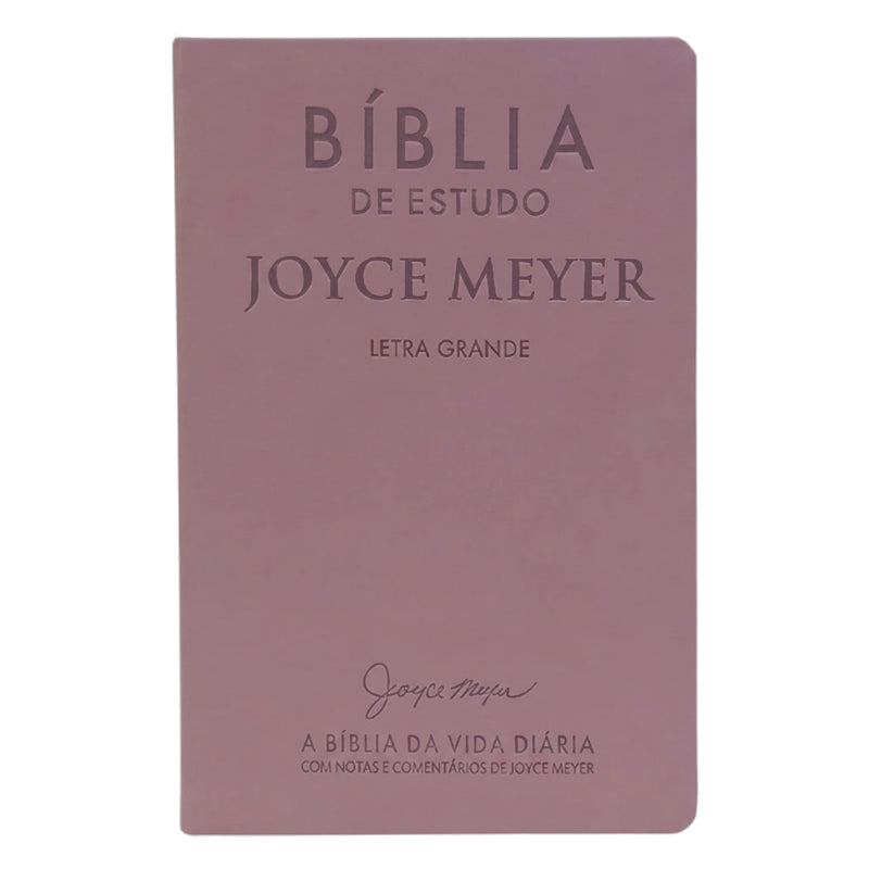 Bíblia de Estudo Joyce Meyer, NVI, Letra Grande, capa nude com assinatura da autora. — Plenitude