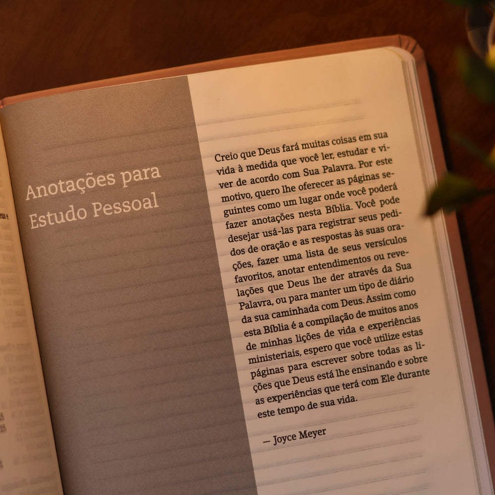 Bíblia de Estudo Joyce Meyer | NVI | Letra Grande | Capa Nude