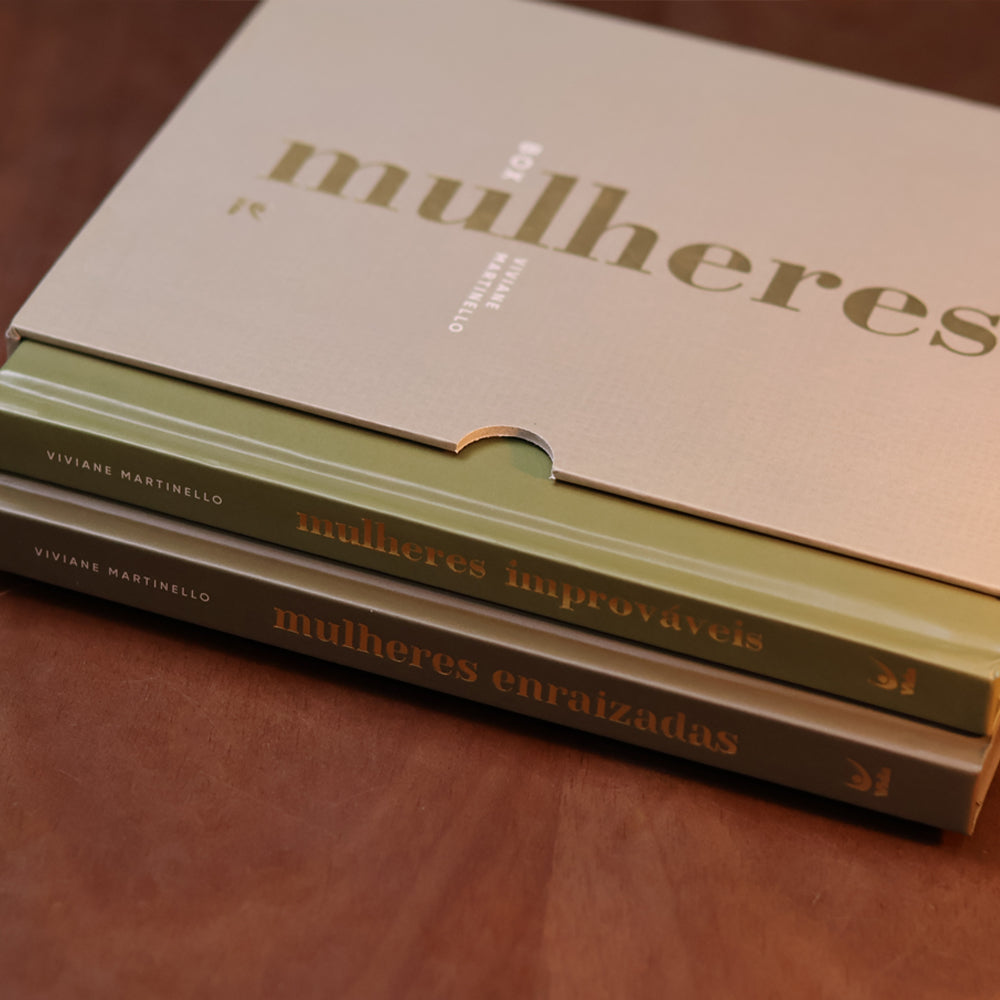 Kit Box Mulheres Viviane Martinello Capa Dura Luxo + Bíblia Mulheres Floral Verde Musgo NVT