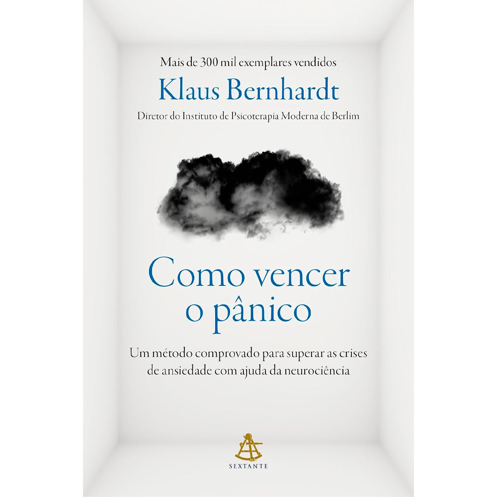 Livro Como Vencer o Pânico, capa branca com nuvem escura no centro. — Plenitude