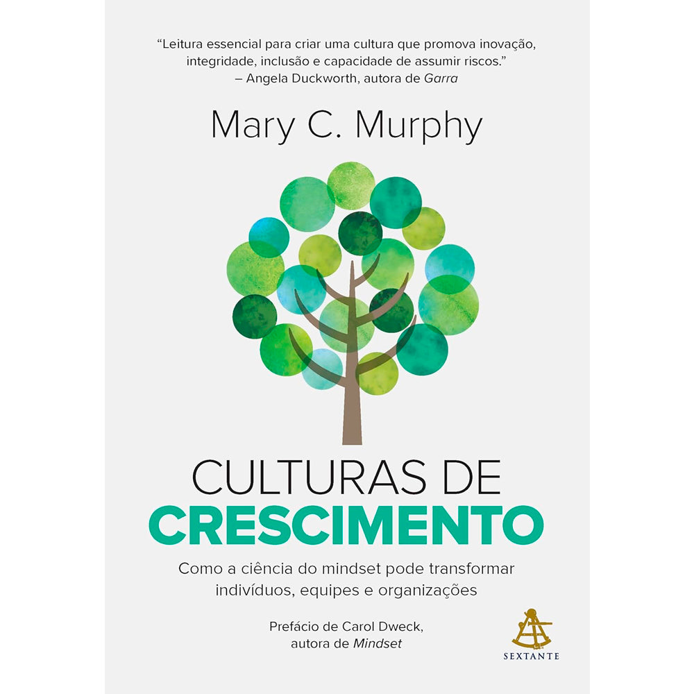 Capa de livro "Culturas de Crescimento" de Mary C. Murphy, com uma árvore de folhas verdes em círculos. — Plenitude
