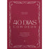 Livro de capa dura, "Devocional 40 Dias Com Deus", em tom de vinho com detalhes brancos. — Plenitude