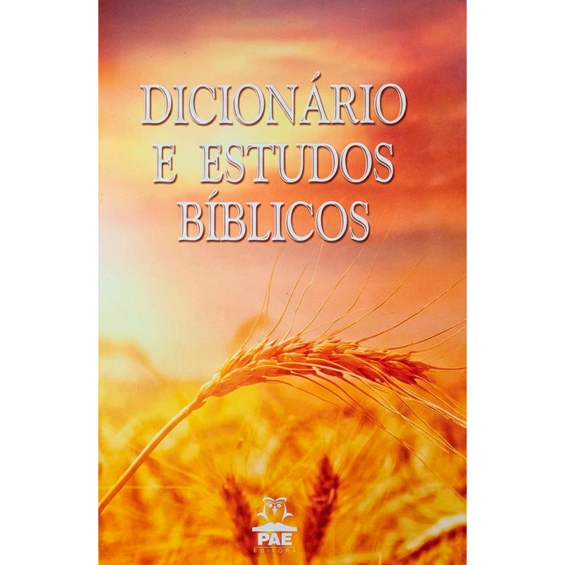 Livro Dicionário e Estudos Bíblicos, capa laranja com espiga de trigo. — Plenitude