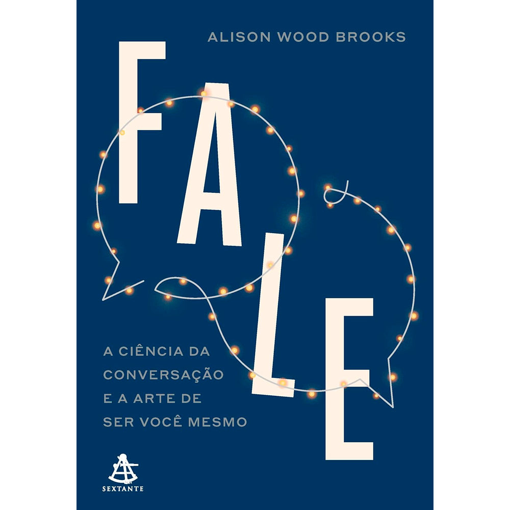 Capa do livro Fale, com título em branco e linhas de balões de fala sobre fundo azul escuro. — Plenitude