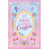 Livro Journal da Garota Corajosa, capa rosa com moldura dourada e espelho, ilustrações de flores e sapatos. — Plenitude