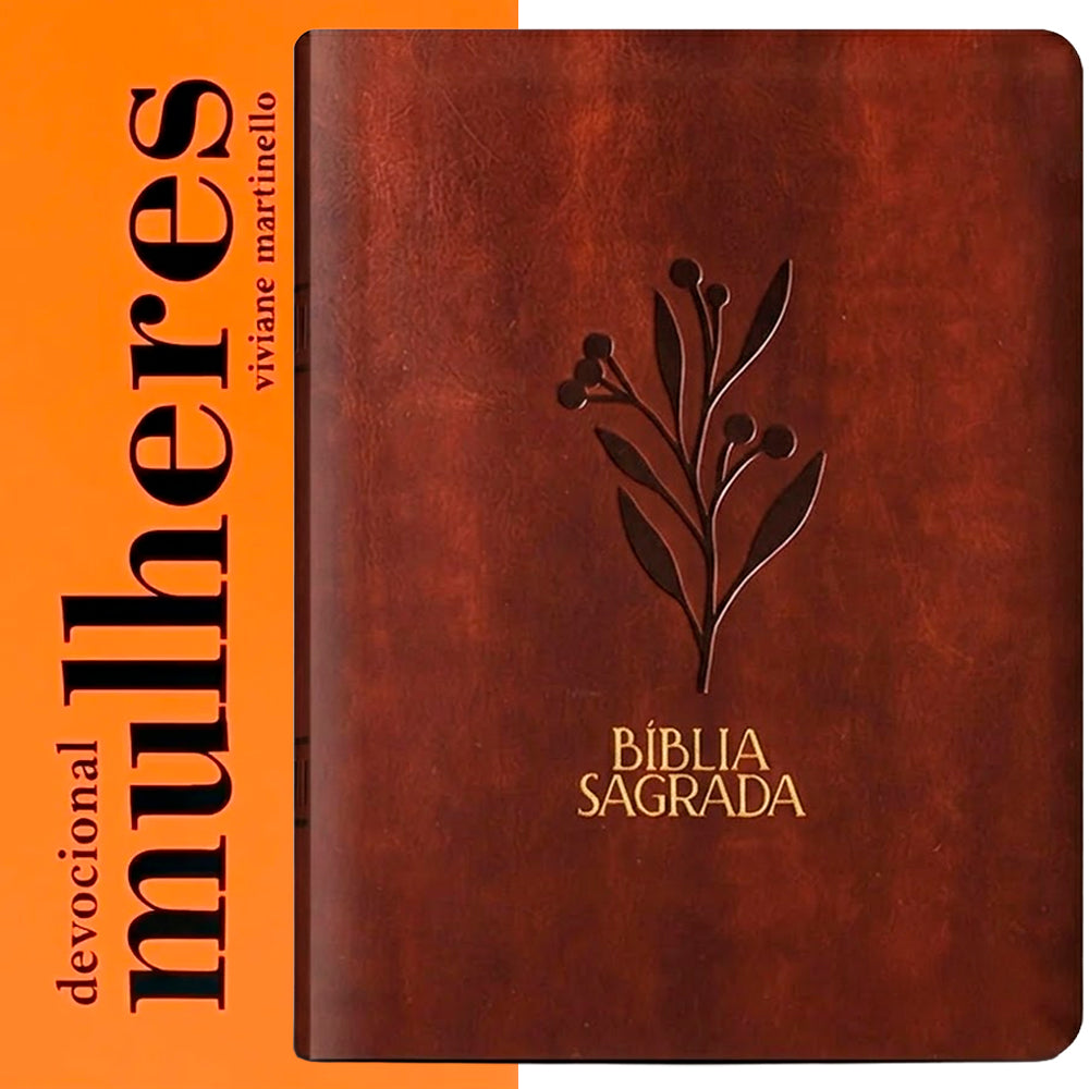 Kit Devocional Mulheres 2026 | Viviane Martinello + Bíblia Mulheres | Viviane Martinello | NVT | Espaço Para Anotações | Capa Luxo Oliveira Marrom