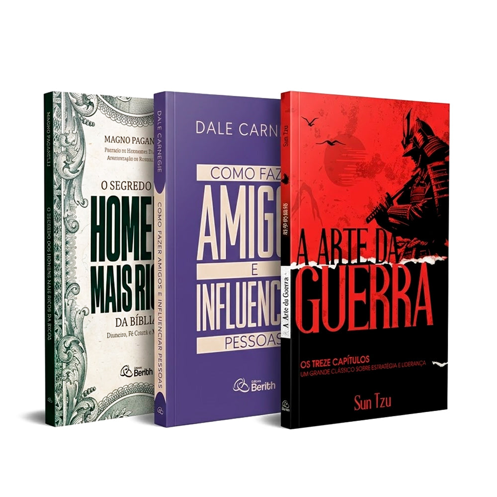 Kit O Segredo dos Homens Mais Ricos da Bíblia + Como Fazer Amigos e Influenciar Pessoas + A Arte da Guerra