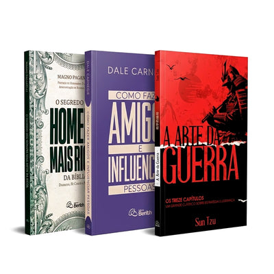 Kit O Segredo dos Homens Mais Ricos da Bíblia + Como Fazer Amigos e Influenciar Pessoas + A Arte da Guerra
