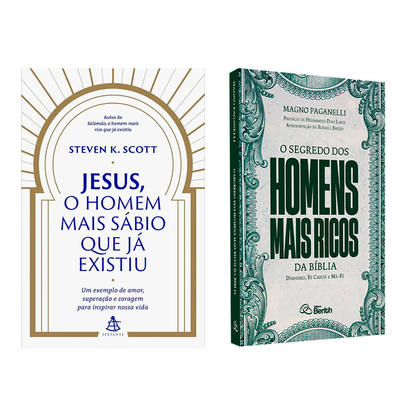 Kit Jesus, O Homem Mais Sábio que Já Existiu + O Segredo dos Homens Mais Ricos da Bíblia