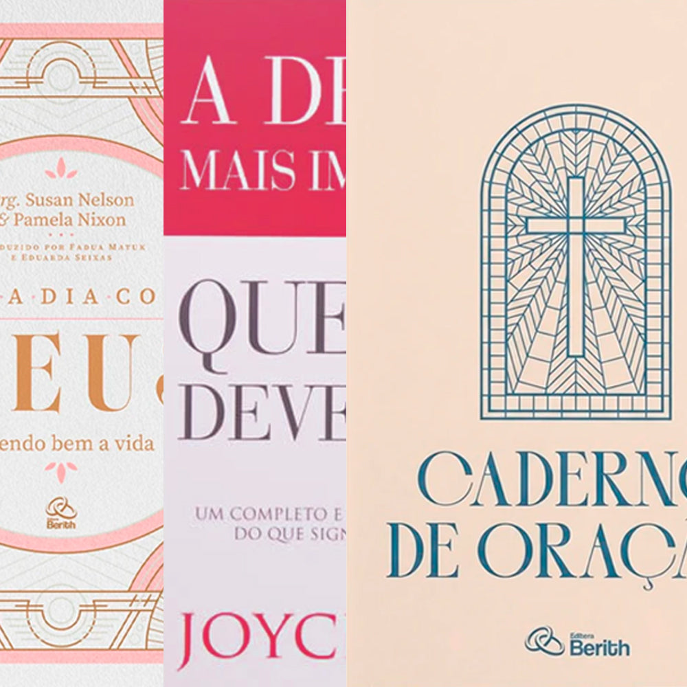 Kit Dia das Mães com três livros de capa clara e colorida. — Plenitude
