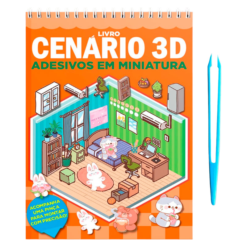 Livro Cenário 3D | Monte Cenários com Adesivos em Miniatura 3