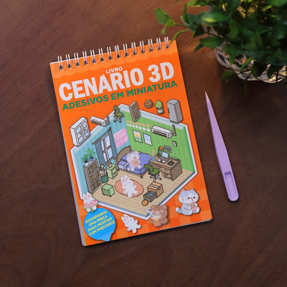 Livro Cenário 3D | Monte Cenários com Adesivos em Miniatura 3