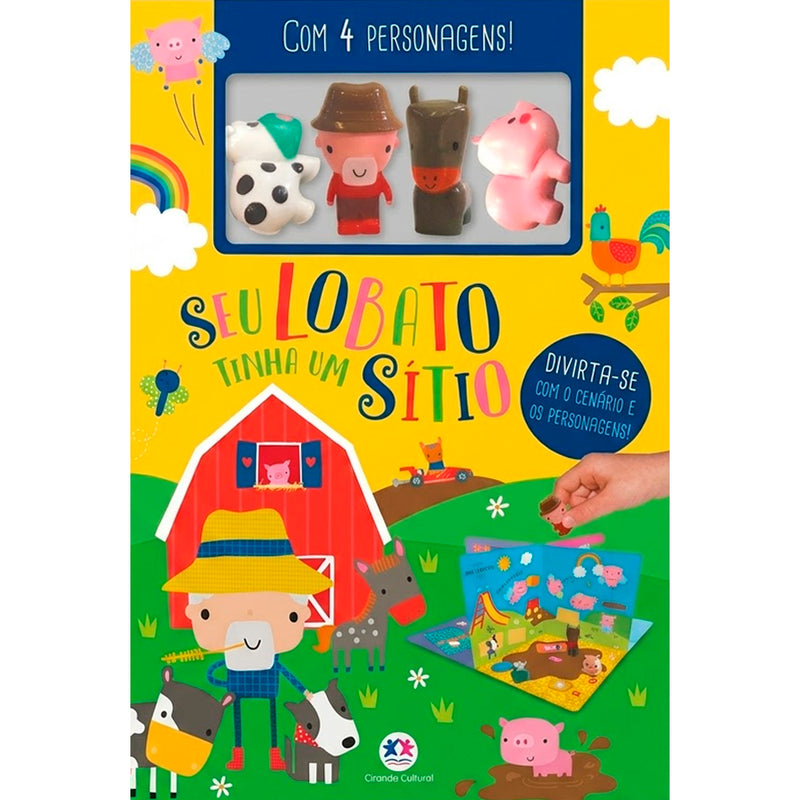 Livro Com Cenário Seu Lobato Tinha Um Sítio | Com 4 Personagens