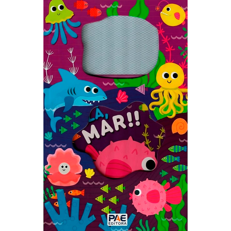 Livro infantil Lousa Mágica, capa colorida com tema marinho e animais como polvo, tubarão, peixe-balão e água-viva. — Plenitude