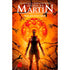 Livro "Nightflyers" de George R. R. Martin, capa laranja com personagem futurista e nave espacial. — Plenitude