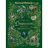 Livro "O Livro dos Dinossauros e da Vida Pré-Histórica", capa verde com ilustrações douradas de dinossauros e fósseis. — Plenitude